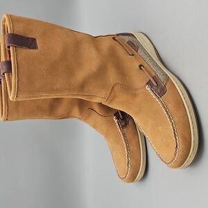 Sperry Top-Sider Womens Sandfish Boots Tan Moc Toe Suede Boat Shoes 9.5 M